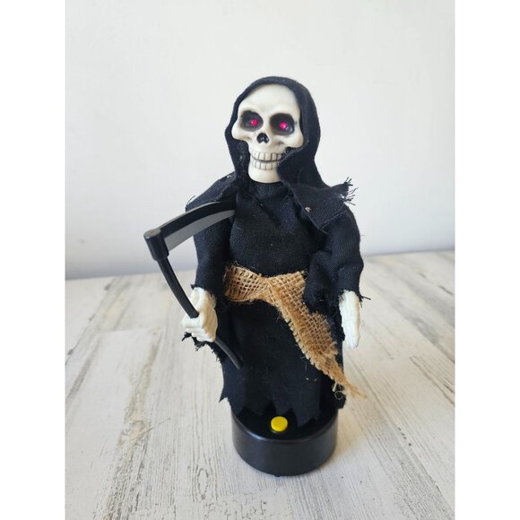 Mini grim reaper light up laughing scary decor RARE Halloween prop - Picture 1 of 7